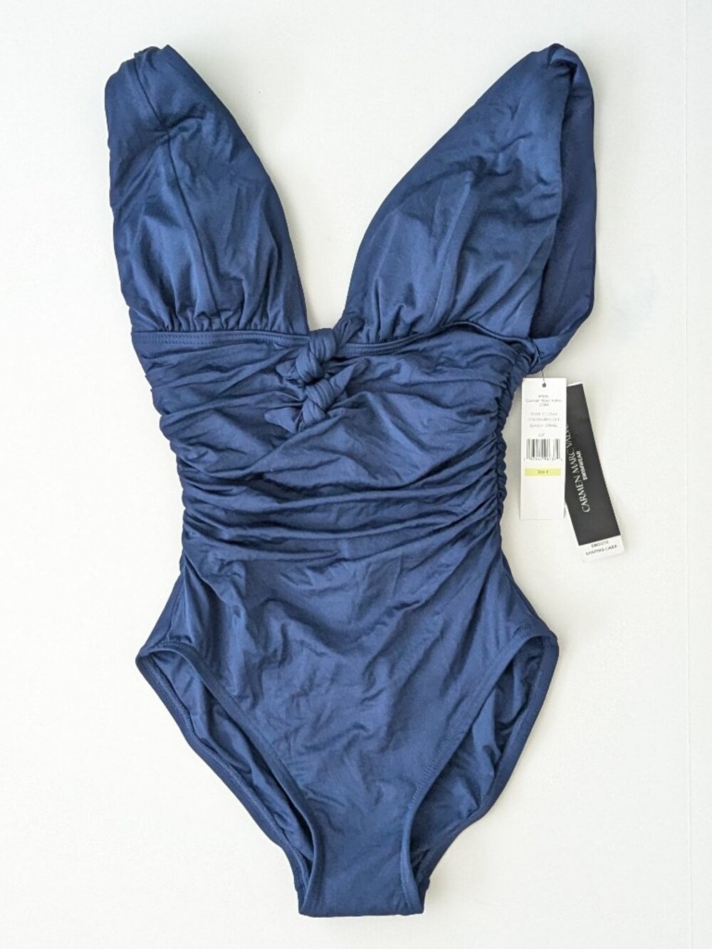 Carmen Marc Valvo Sunlit Seas One Piece Swimsuit Midnight Blue Womens 4